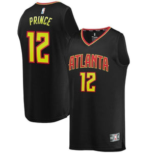 12-Taurean Prince Atlanta Hawks Jersey Black - Icon Edition