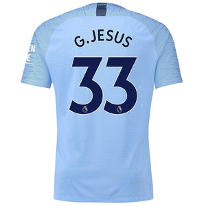 33-Gabriel Jesus Manchester City 2018-19 Home Jersey - Light