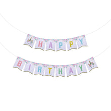 Load image into Gallery viewer, HAPPY BIRTHDAY Paper Banners Flags Double-layer Unicorn Burgee Garland Decor for Baby