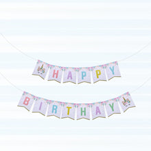 Load image into Gallery viewer, HAPPY BIRTHDAY Paper Banners Flags Double-layer Unicorn Burgee Garland Decor for Baby