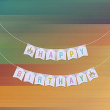 Load image into Gallery viewer, HAPPY BIRTHDAY Paper Banners Flags Double-layer Unicorn Burgee Garland Decor for Baby