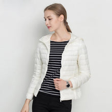 Load image into Gallery viewer, Winter Women Ultra Light Down Jacket White