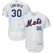 Load image into Gallery viewer, Michael Conforto New York Mets Majestic Alternate Flex Base Collection Player Jersey – Royal/White