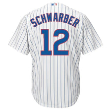 Load image into Gallery viewer, Kyle Schwarber Chicago Cubs Majestic Official Cool Base Player Jersey - White/Royal