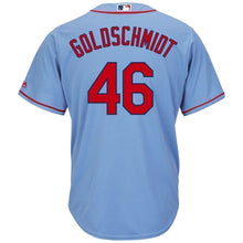 Load image into Gallery viewer, Paul Goldschmidt St. Louis Cardinals Majestic Alternate Official Cool Base Player Jersey – Light Blue/Cream