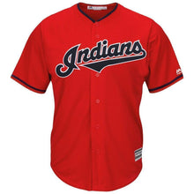 Load image into Gallery viewer, Francisco Lindor Cleveland Indians Majestic Alternate 2019 Cool Base Player Jersey – Scarlet/White