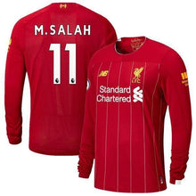 Load image into Gallery viewer, Mohamed Salah Liverpool New Balance 2019/20 Home Player Long Sleeve Jersey – Red