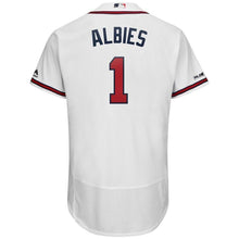 Load image into Gallery viewer, Ozzie Albies Atlanta Braves Majestic 2019 Home Collection Flex Base Player Jersey – White