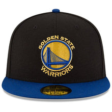 Load image into Gallery viewer, Golden State Warriors New Era 2019 NBA Finals Bound Side Patch Two-Tone 59FIFTY Fitted Hat - Black/Royal