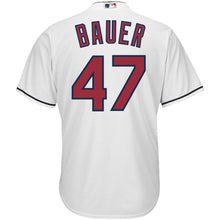 Load image into Gallery viewer, Trevor Bauer Cleveland Indians Majestic Official Cool Base Player Jersey - White