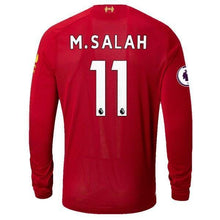 Load image into Gallery viewer, Mohamed Salah Liverpool New Balance 2019/20 Home Player Long Sleeve Jersey – Red